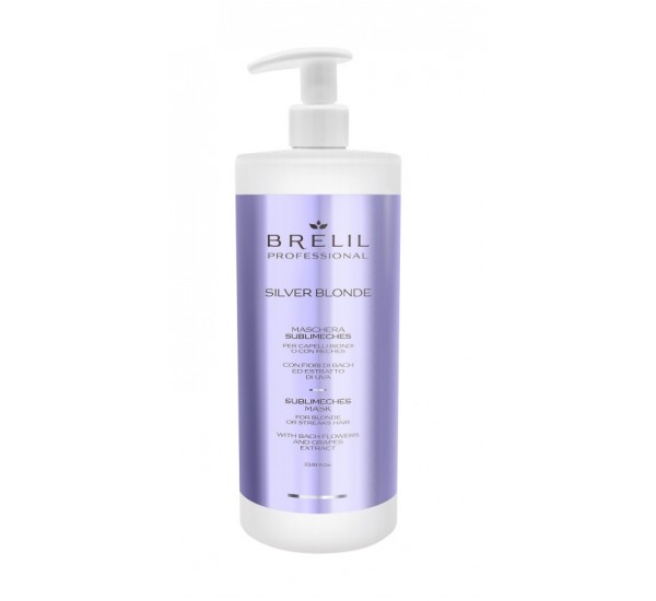 BRELIL Maschera SUBLIMECHES SILVER BLONDE  Матираща маска за руси и побеллели коси 1000мл